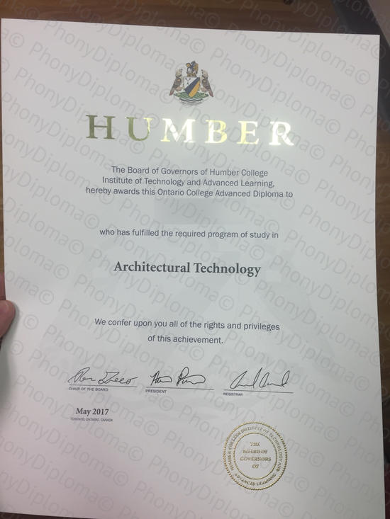 Canada Humber College Photo Free Sample From Phonydiploma