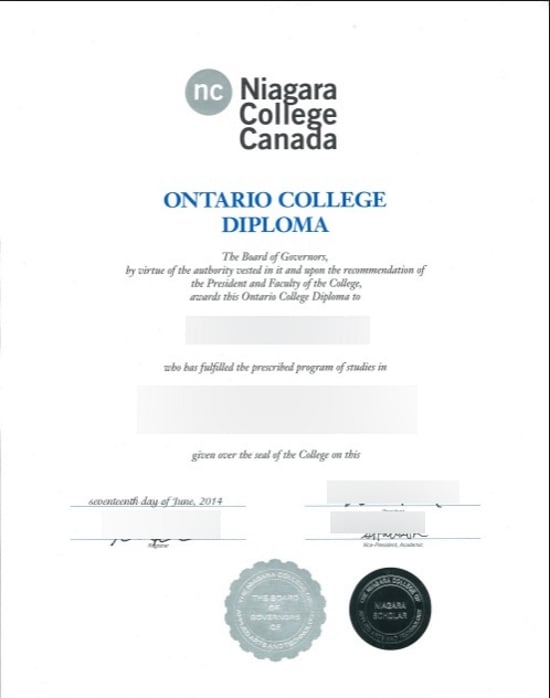 Canada Niagara College Fake Diploma From Phonydiploma