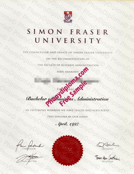 Canada Simon Fraser University Free Sample From Phonydiploma