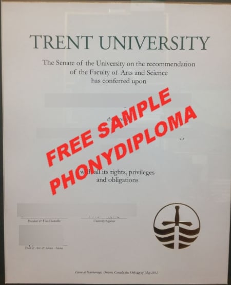 Canada Trent University Free Sample From Phonydiploma