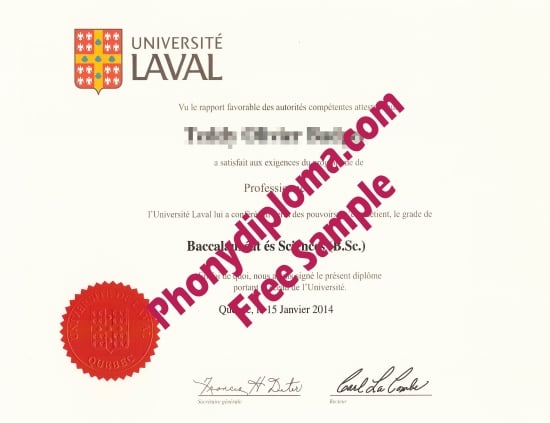 Canada Universite Laval Free Sample From Phonydiploma