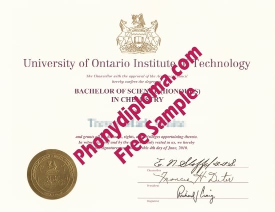 Canada University Of Ontario Institute Of Technology Free Sample From Phonydiploma