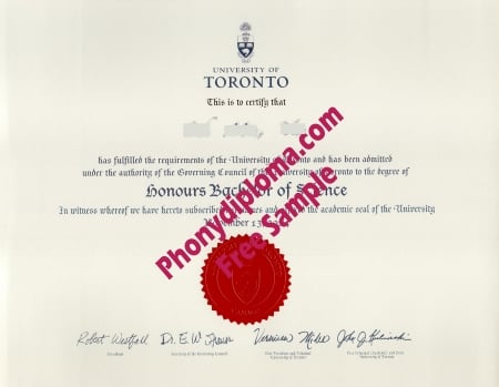 Canada University Of Toronto Free Sample From Phonydiploma