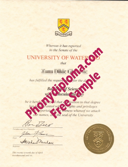 Canada University Of Waterloo Free Sample From Phonydiploma