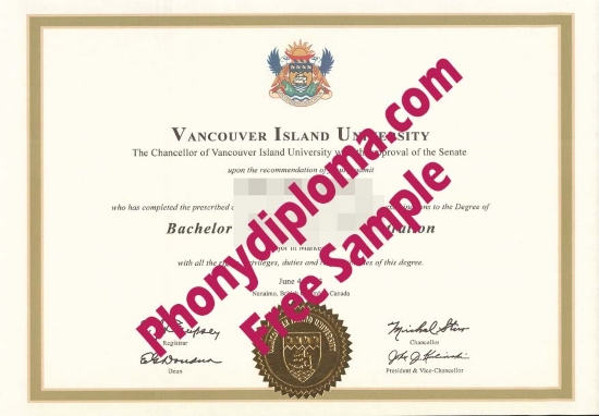Canada Vancouver Island University 3 Free Sample From Phonydiploma