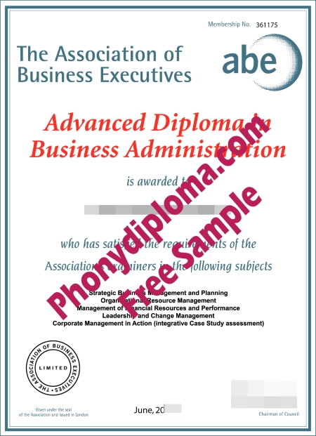 Abe Certificate Fake Diploma Sample From Phonydiploma