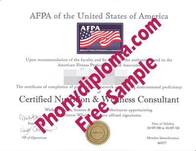 Afpa Certification Wellness And Nutrition Copy