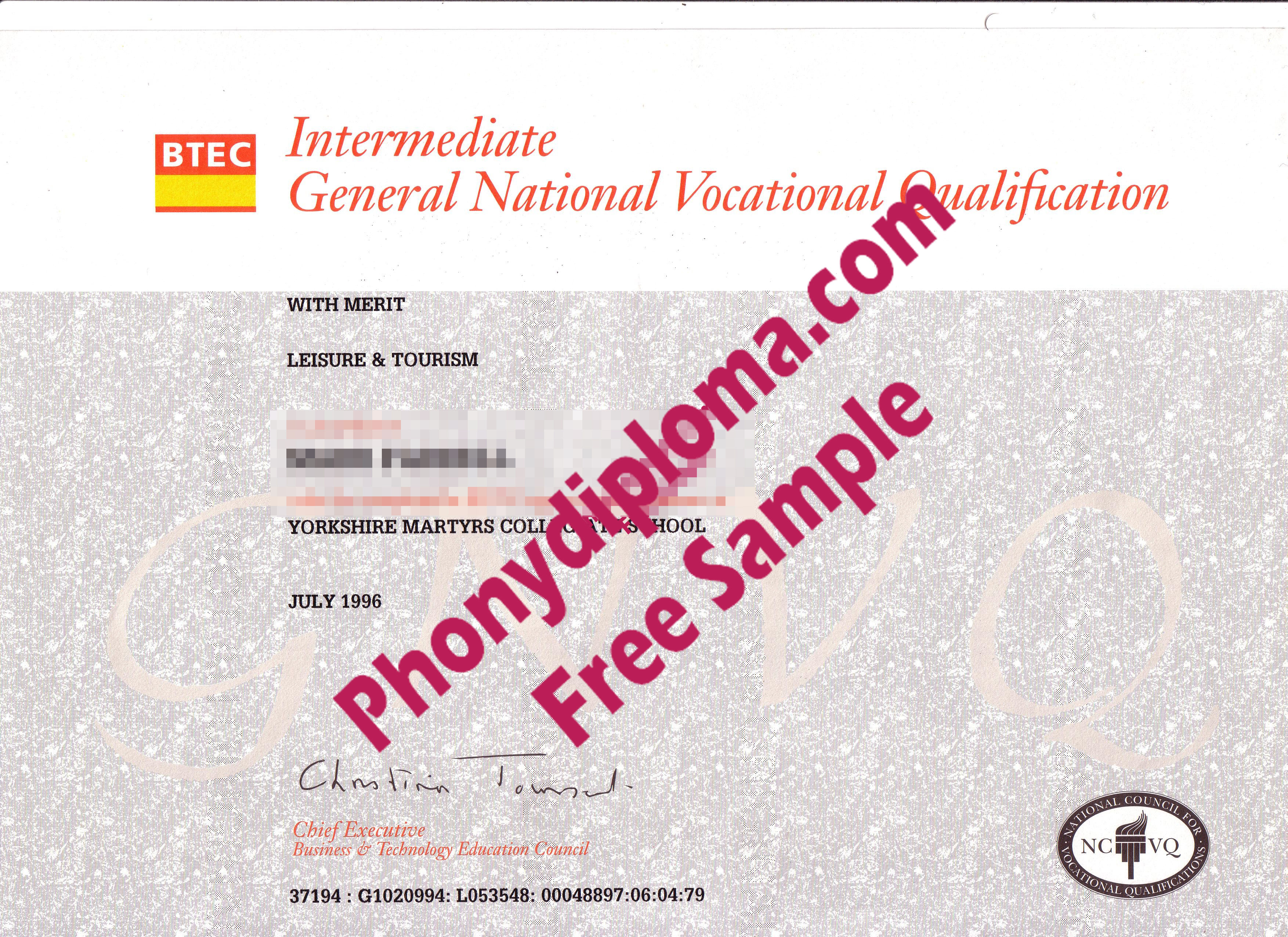 Btec Intermediate General National Vocational Qualifications Free Sample From Phonydiploma