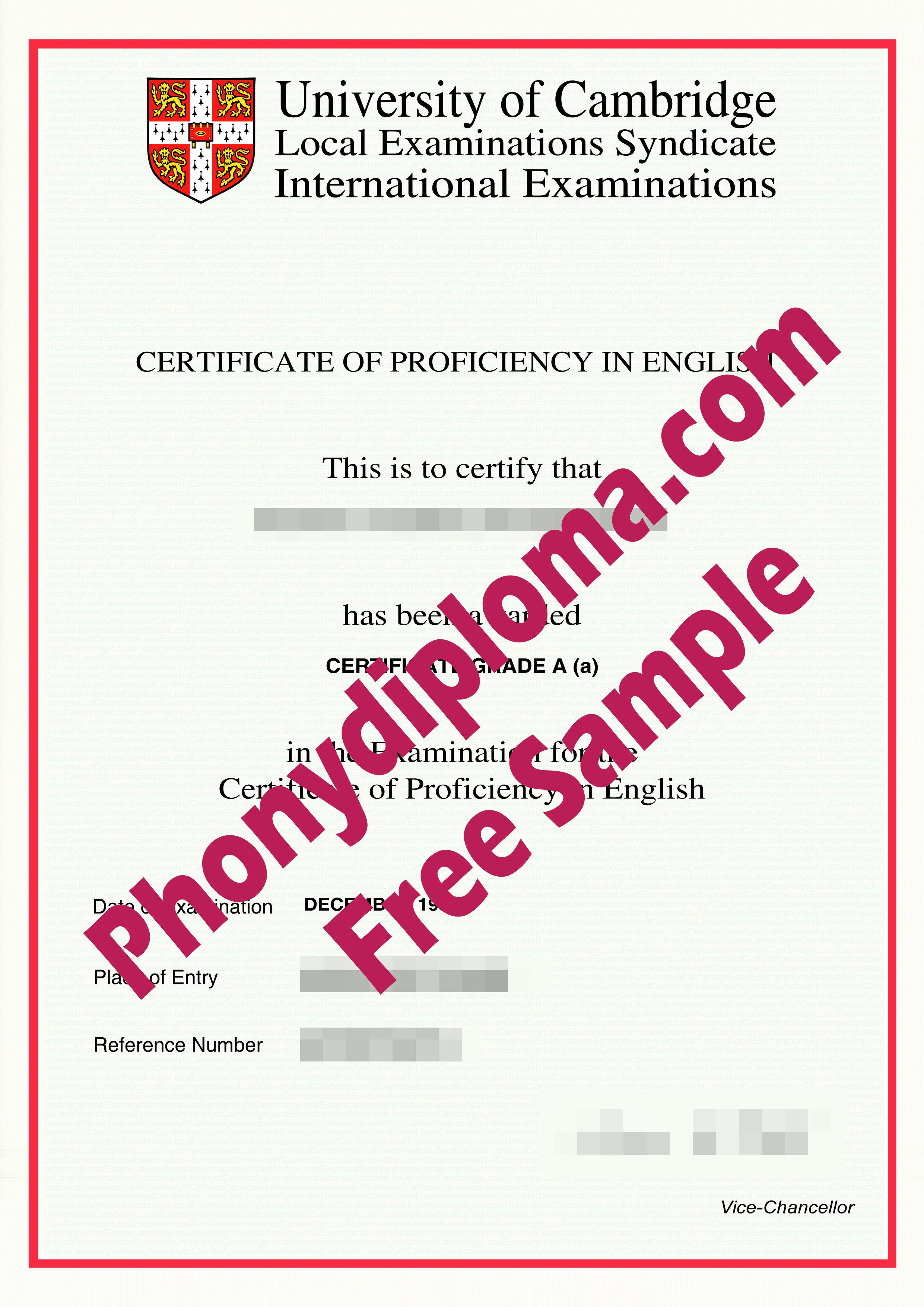 Cambridge Proficiency In English Certificate2 Fake Diploma Sample From Phonydiploma