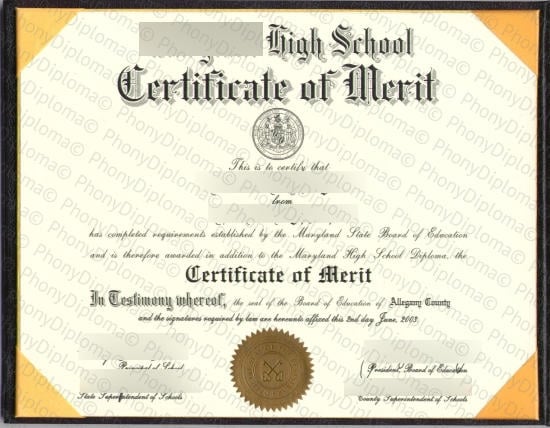 Certificate Of Merit Free Sample From Phonydiploma