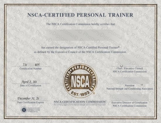 Certified Personal Trainer Fake Certificate From Phonydiploma