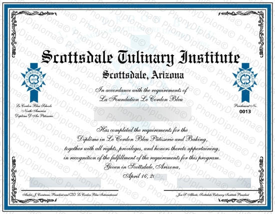 Culinary Institute Fake Certificate From Phonydiploma