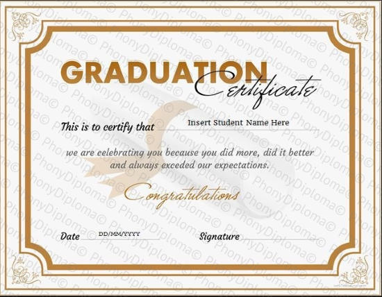 Graduation Fake Certificate From Phonydiploma