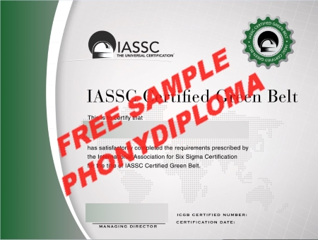 Iassc Certified Green Belt Six Sigma Certification Free Sample From Phonydiploma