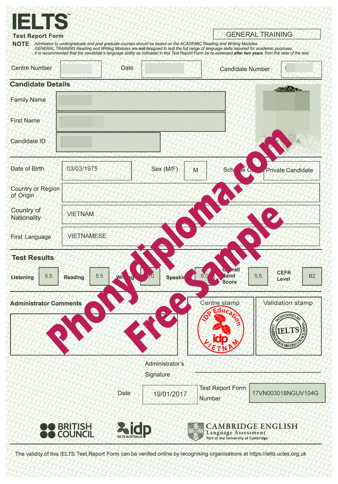 Ielts Fake Diploma Sample From Phonydiploma