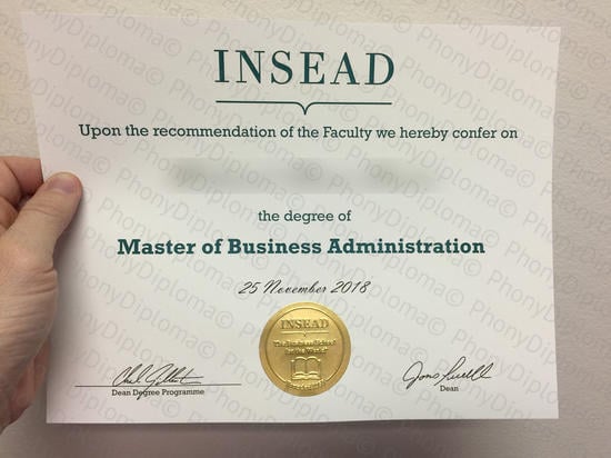 Insead Free Sample From Phonydiploma