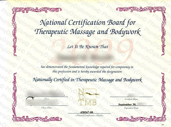 Massage And Bodywork Fake Certificate From Phonydiploma