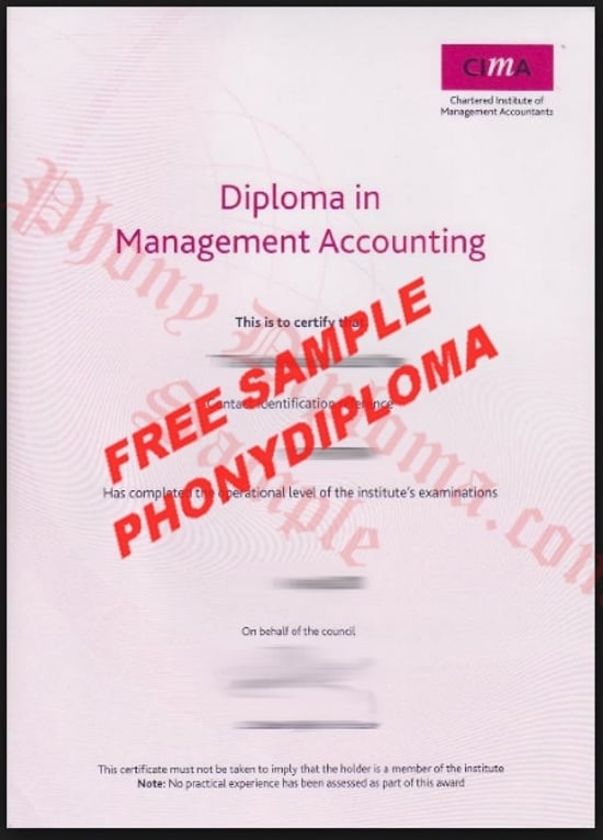 Uk Cima Chartered Institute Of Management Accounting Free Sample From Phonydiploma