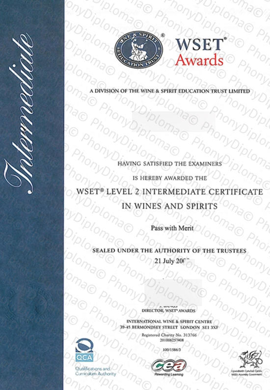 Wine Award Fake Certificate From Phonydiploma