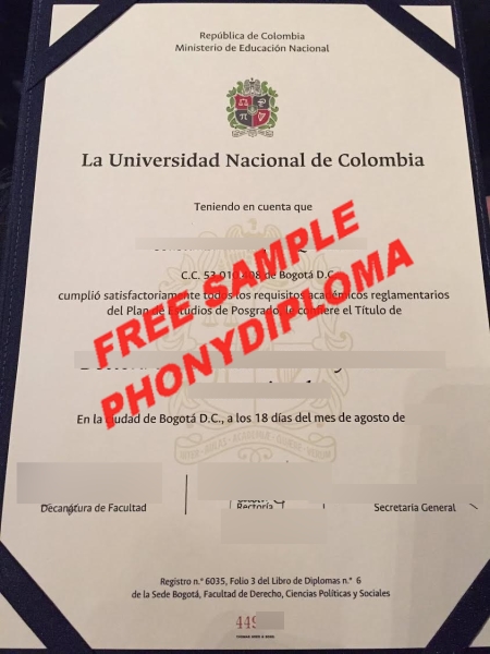 Colombia La Universidad Nacional De Colombia Free Sample From Phonydiploma
