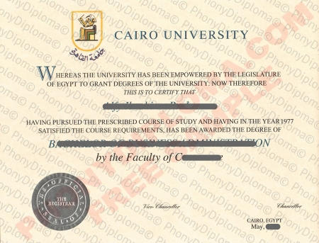 Egypt Cairo University Free Sample From Phonydiploma