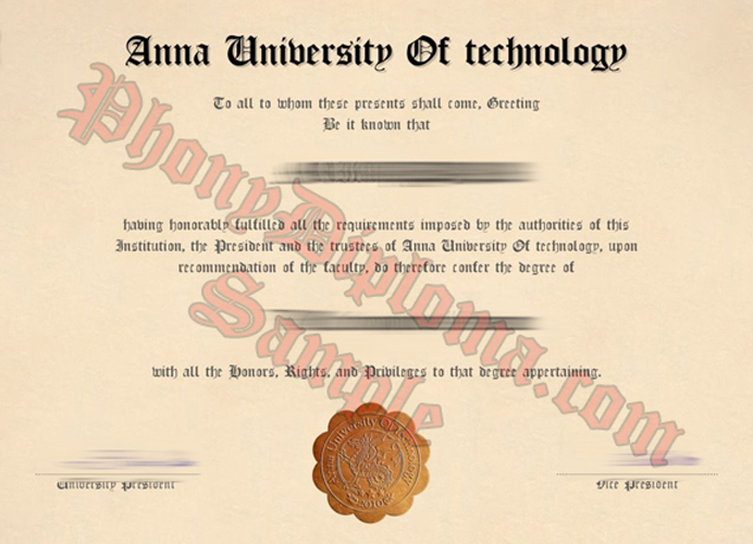 Anna University Of Technology India Fake Diploma Sample From Phonydiploma