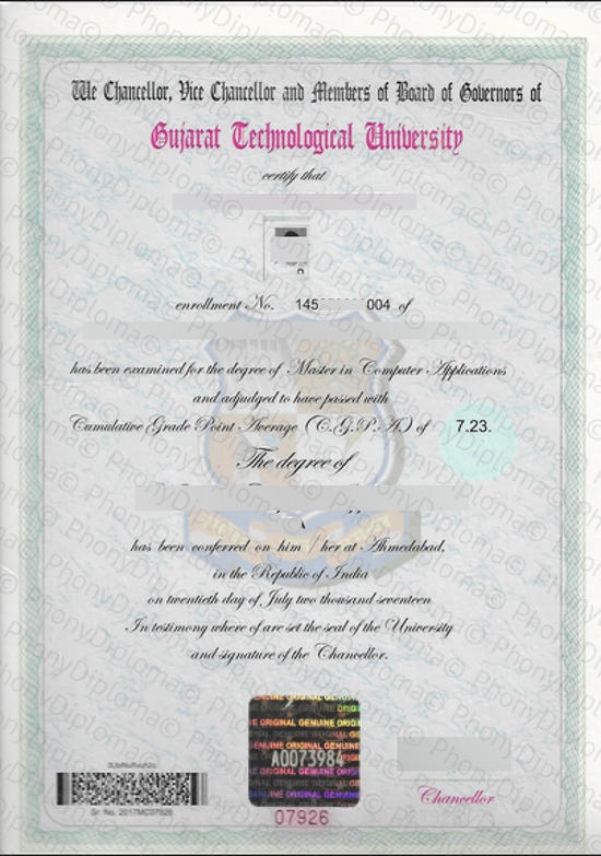 India Gujarat Technical University Fake Diploma From Phonydiploma