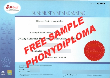 India Jetking Institute Free Sample From Phonydiploma