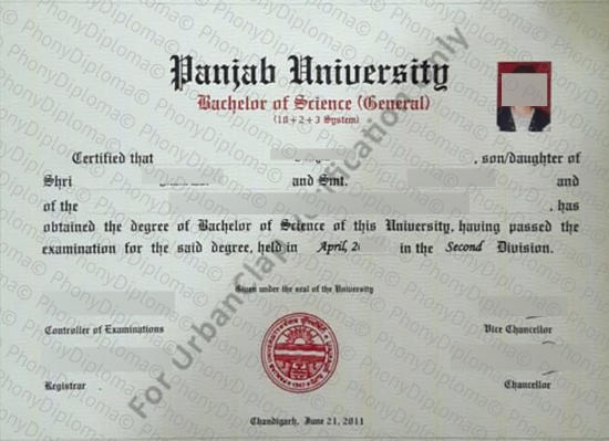 India Punjab University Fake Diploma From Phonydiploma