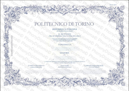 Italy Politecnico Di Torino Fake Diploma From Phonydiploma
