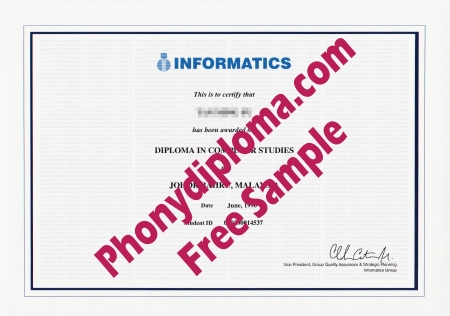 Malaysia Informatics Diploma Free Sample From Phonydiploma