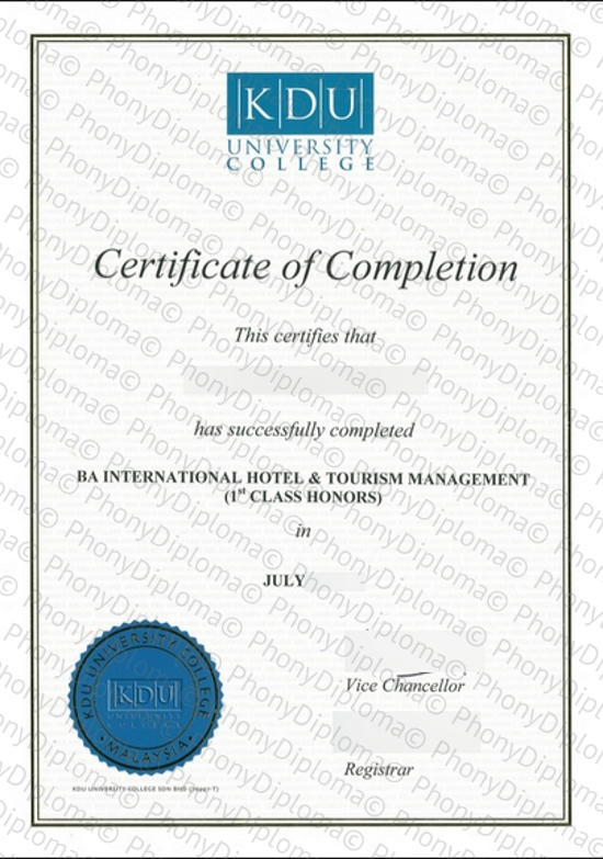 Malaysia Kdu University College Fake Diploma From Phonydiploma
