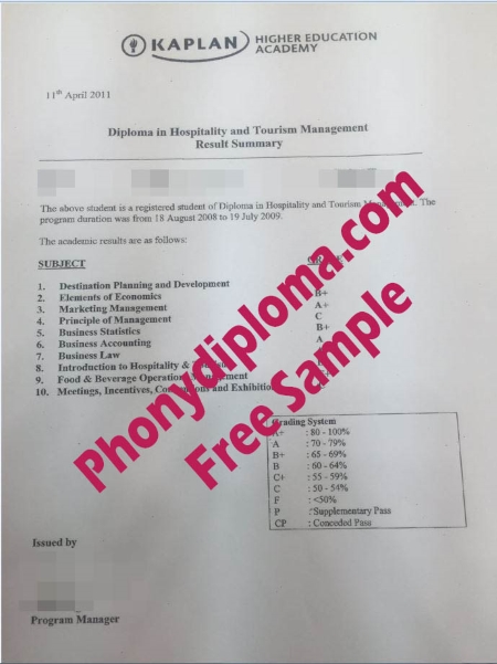 Malaysia Kaplan Higher Education Academy Actual Match Transcript Free Sample From Phonydiploma