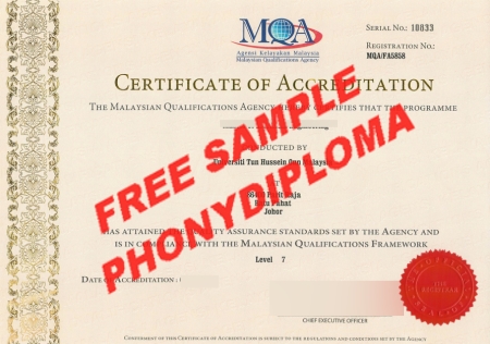 Malaysia Mqa Qualification Authority Universiti Tun Hussein Onn Malaysia Free Sample From Phonydiploma