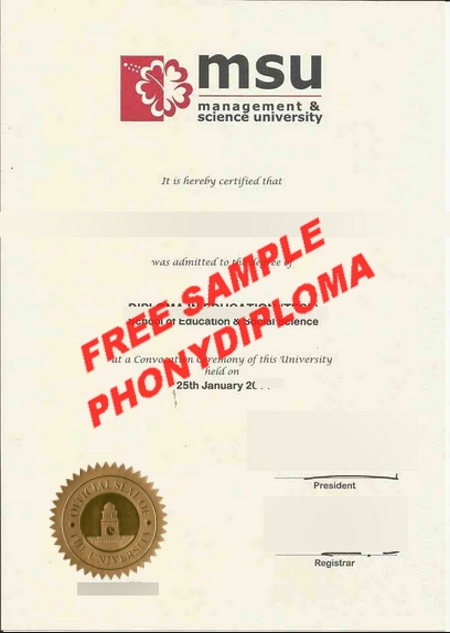 Malaysia Msu College Free Sample From Phonydiploma