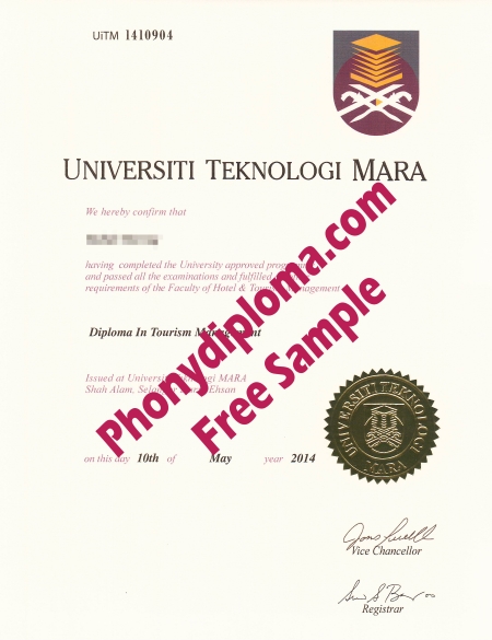 Maslaysia Universiti Teknologi Mara Free Sample From Phonydiploma