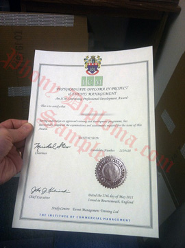 Institute Of Commercial Management United Kingdom Uk Fake Diploma Sample From Phonydiploma