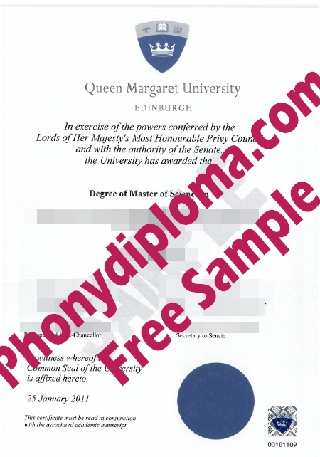 Scotland Queen Margaret University Edinburch Scotland Diploma Free Sample From Phonydiploma