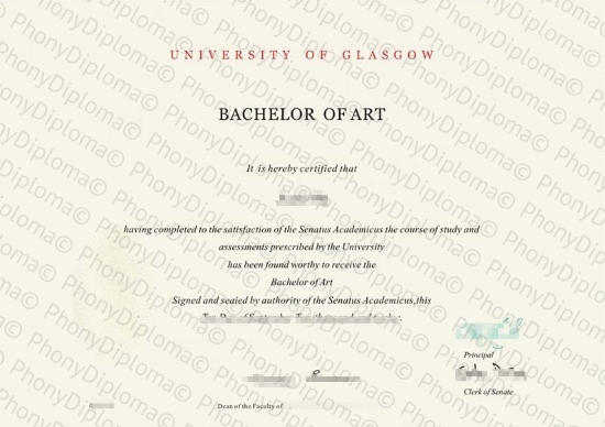 Scotland University Of Glasgow Free Sample From Phonydiploma