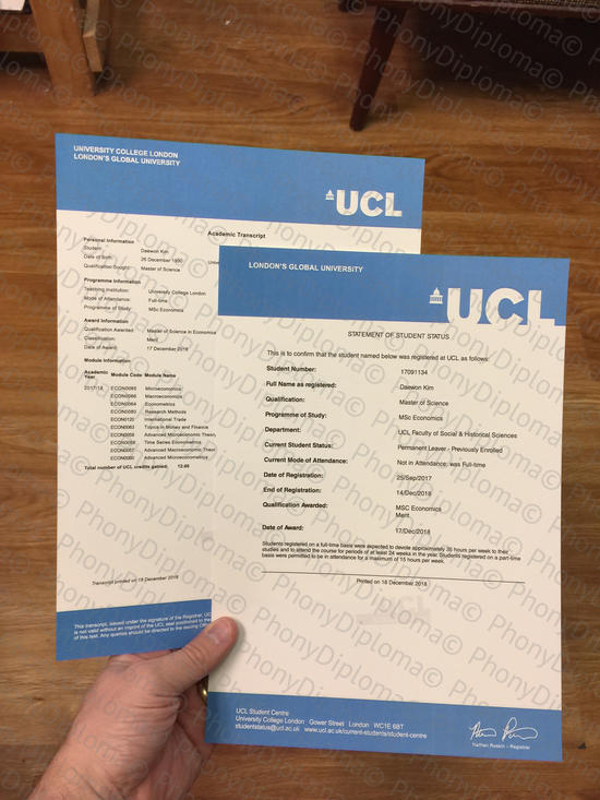 Ucl University College London Fake Transcripts From Phonydiploma