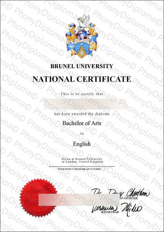Uk Brunel University Red Emblem Free Sample From Phonydiploma