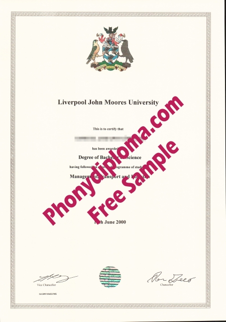 Uk Liverpool John Moores University Free Sample From Phonydiploma