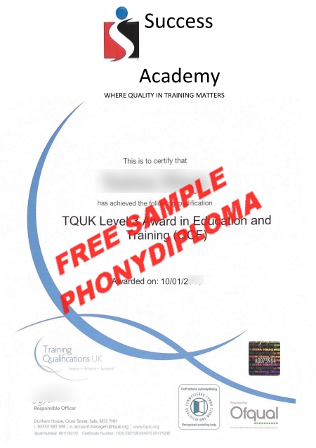 Uk Saima Tquk Level 3 Qfc Certificate Free Sample From Phonydiploma