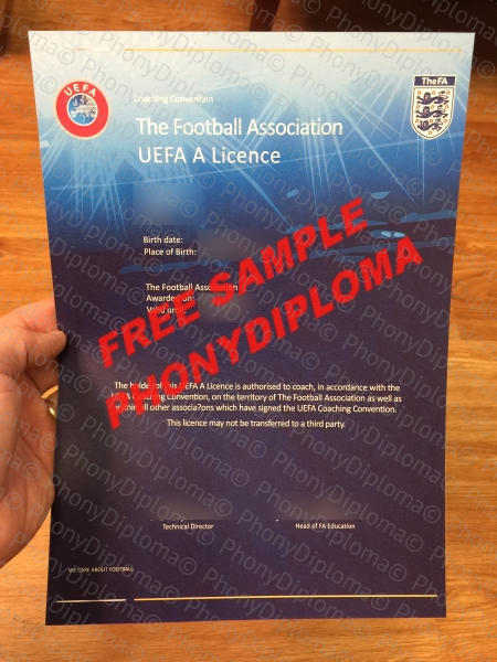 Uk The Football Association Uefa A License Free Sample From Phonydiploma