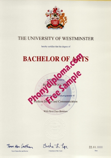 Uk The University Of Westminster Free Sample From Phonydiploma (1)