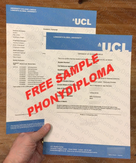 Uk University College London Actual Match Transcript Free Sample From Phonydiploma