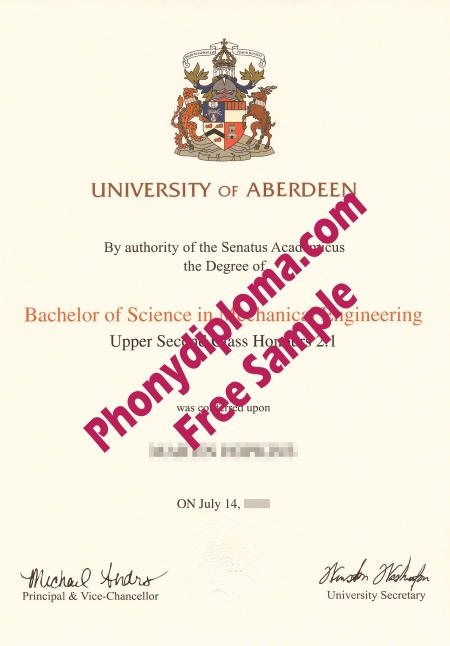 Uk University Of Aberdeen Free Sample From Phonydiploma