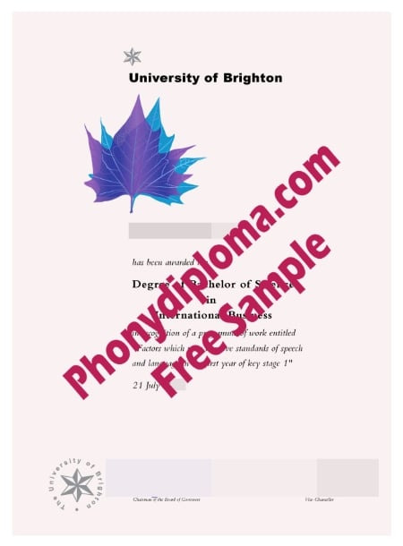 Uk University Of Brighton Free Sample From Phonydiploma