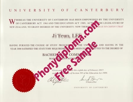 Uk University Of Canterbury Diploma Free Sample From Phonydiploma