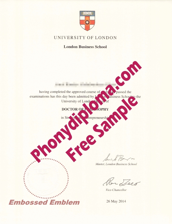 Uk University Of London Free Sample From Phonydiploma